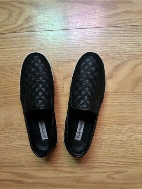 Steve Madden Black Quilted Slip-On Sneakers